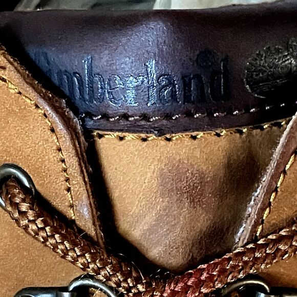 Timberland Boots Vtg Y2K Nubuck Hiking Mid Lace Lug Wheat 9 41 Women Gorp Preppy - Picture 4 of 16